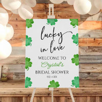 Lucky In Love Clovers Bridal Shower Welcome Sign