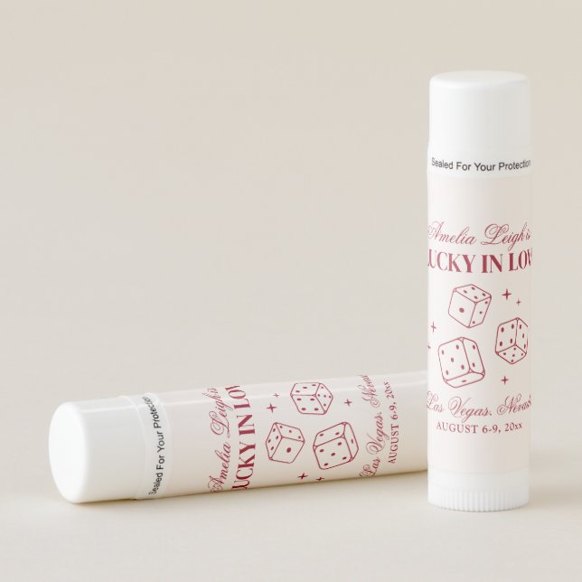 Lucky In Love Cocktails Bachelorette Weekend Lip Balm (Front)