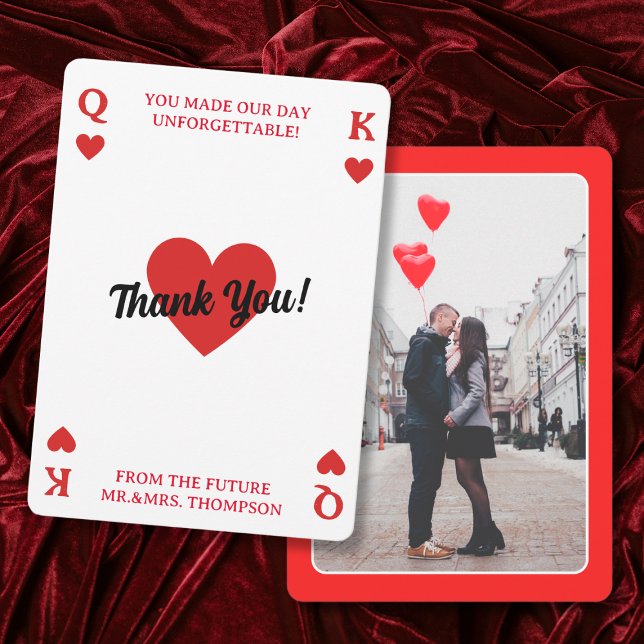 Lucky In Love Couples Shower Photo Thank You Card (Lucky In Love Couples Shower Photo Thank You Card)