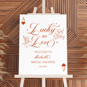 Lucky In Love Cupid Bridal Shower Welcome Sign