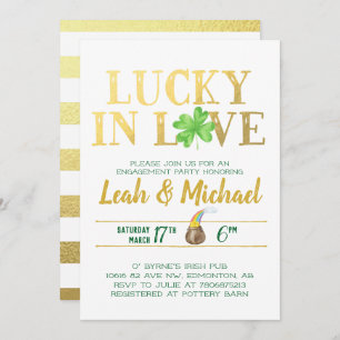 Lucky in Love Engagement Party Invitation