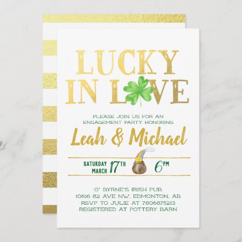 Lucky in Love  Engagement Party Invitation