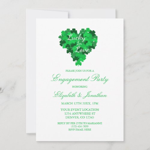 Lucky In Love Engagement Party Invitation