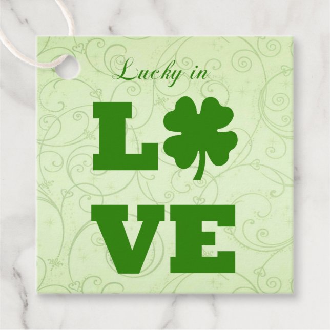 Lucky in Love Favor Tags (Front)
