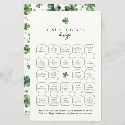 Lucky in Love Find The Guest Bingo Game