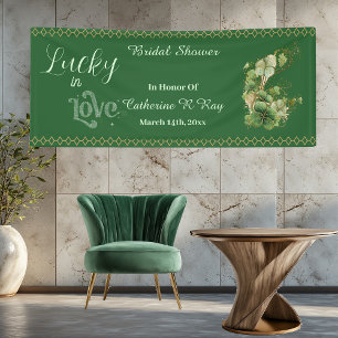  Lucky in Love Golden Frame Shamrock Bridal Shower Banner