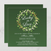 Lucky in Love Golden Shamrocks Bridal Shower Invitation (Front/Back)