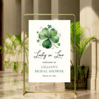 Lucky in Love Green Shamrock Bridal Shower Welcome