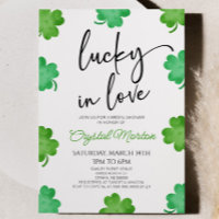 Lucky In Love Green Shamrock Clovers Bridal Shower