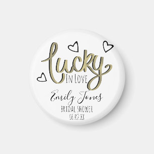 Lucky in Love Hearts Bridal Shower Magnet