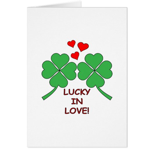 Lucky In Love Hearts Clover Cards (Front)