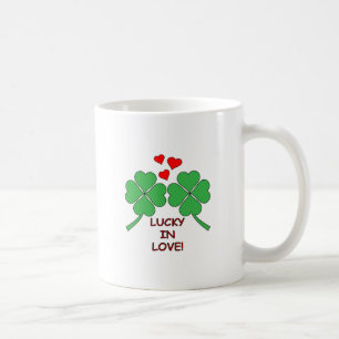 Lucky In Love Hearts Clover Coffee Mug