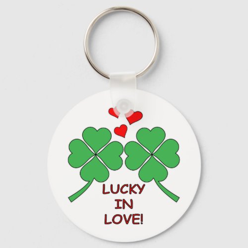 Lucky In Love Hearts Clover Keychain