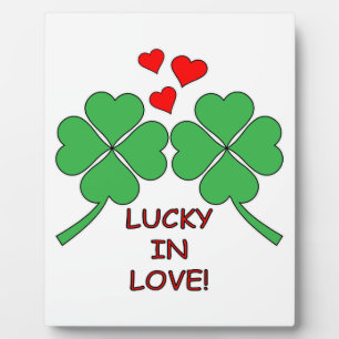 Lucky In Love Hearts Clover Plaque