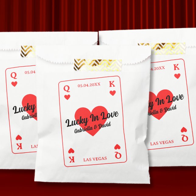 Lucky In Love Hearts Playing Card Couples Shower Favor Bag (Lucky In Love Hearts Playing Card Couples Shower Favor Bag)