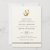 Lucky in Love | Horseshoe Wedding Invitation (Front)