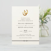 Lucky in Love | Horseshoe Wedding Invitation (Standing Front)