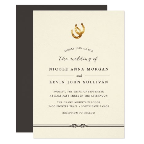 Lucky in Love | Horseshoe Wedding Invitation