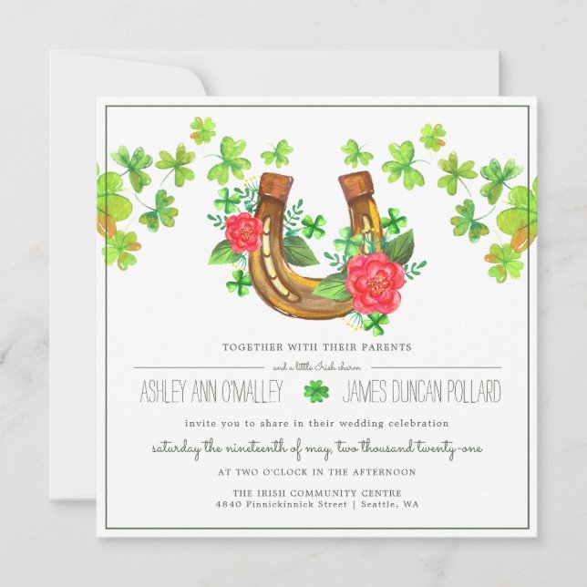 Lucky in Love | Irish Wedding Invitation (Front)