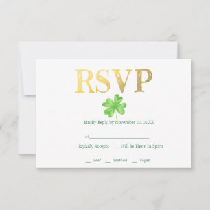 Lucky in Love Irish Wedding RSVP Card