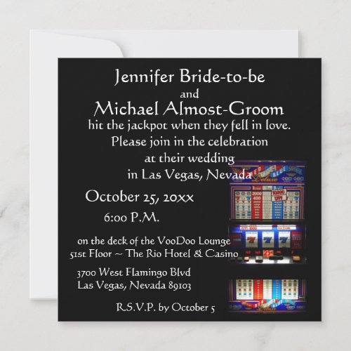 Lucky in Love Las Vegas Casino Wedding Personalized Invite