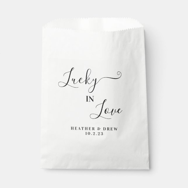 Lucky In Love Lottery Scratcher Wedding Favor Bag (Front)