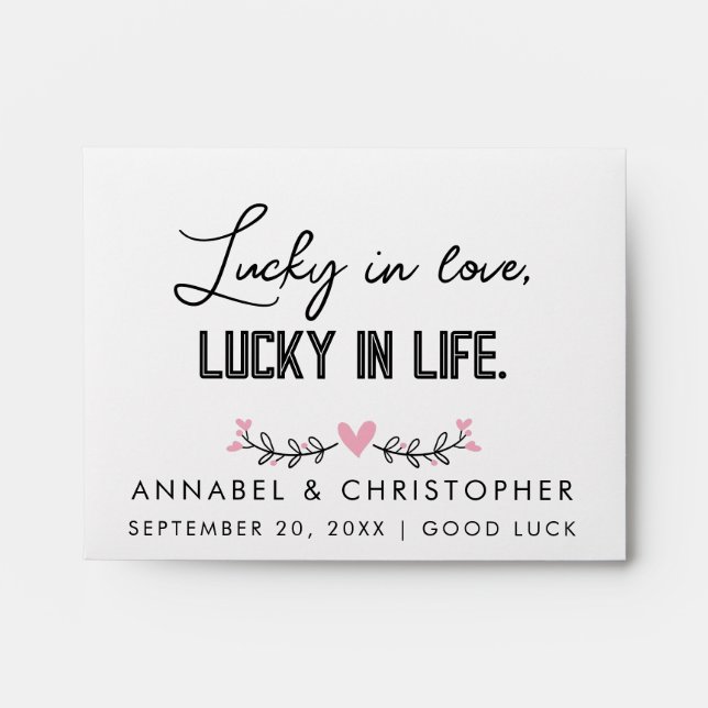 Lucky in Love, Lucky in Life Wedding Lottery favor Envelope (Front)