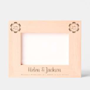 Lucky In Love Married In Las Vegas Wedding Engraved Frames