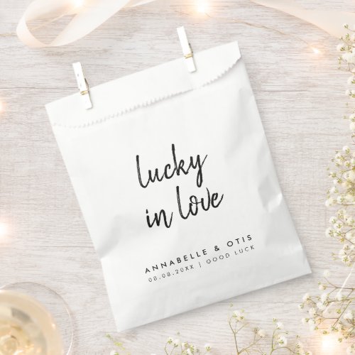 Lucky in Love  Minimalist Wedding Lottery Ticket Favor Bag