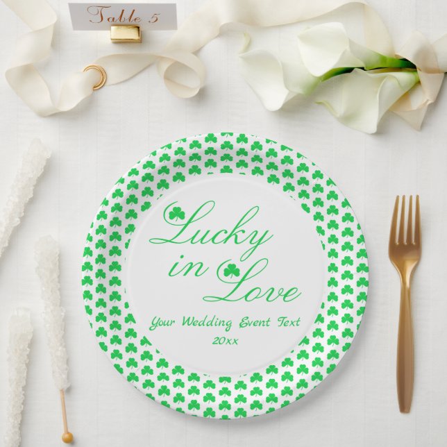 Lucky In Love Paper Plates (Wedding)