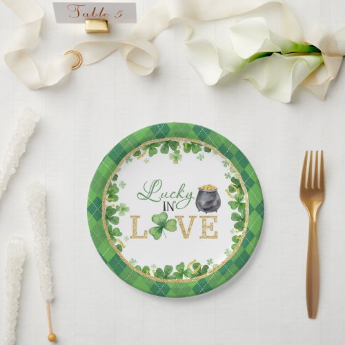 Lucky in Love Paper Plates