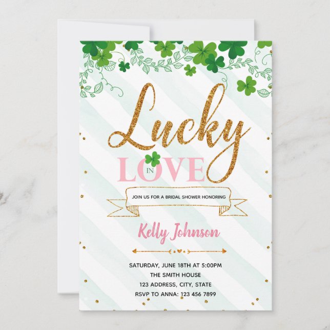Lucky in love party invitation (Front)