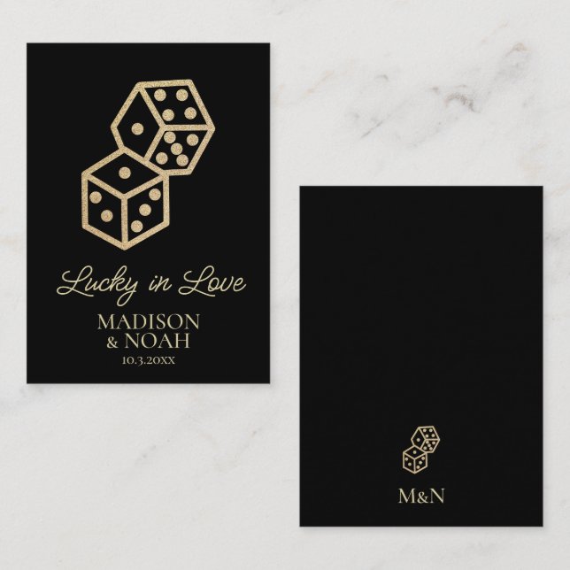Lucky in Love Personalized Note Cards (Front/Back)