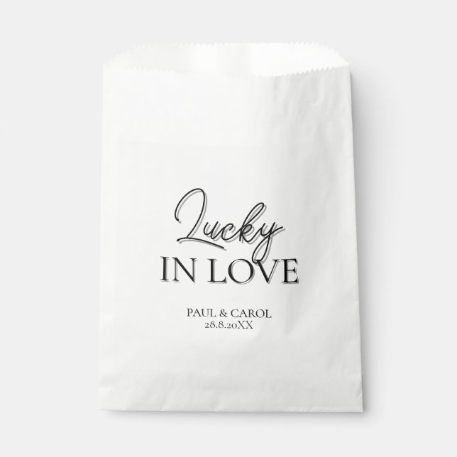Lucky in Love Personalized Paper Bag  (Front)