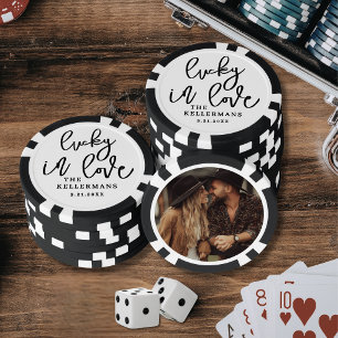 Lucky In Love Photo Wedding Poker Chips