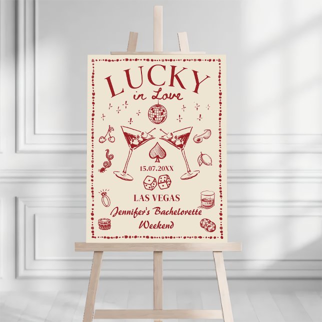 Lucky in Love Playing Card Bachelorette Welcome Foam Board (Creator Uploaded)