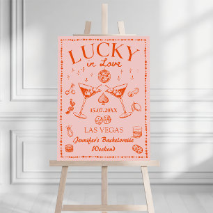 Lucky in Love Playing Card Bachelorette Welcome Foam Board