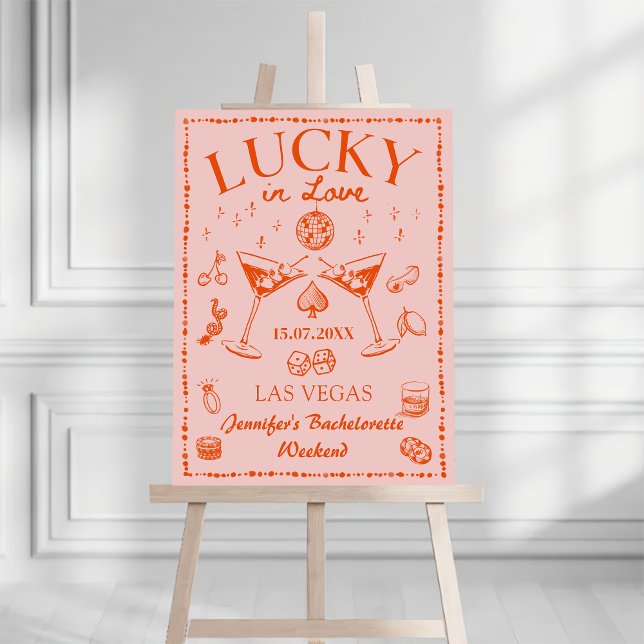 Lucky in Love Playing Card Bachelorette Welcome Foam Board (Creator Uploaded)