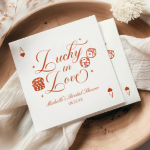 Lucky In Love Playing Card Casino Bridal Shower Napkins
