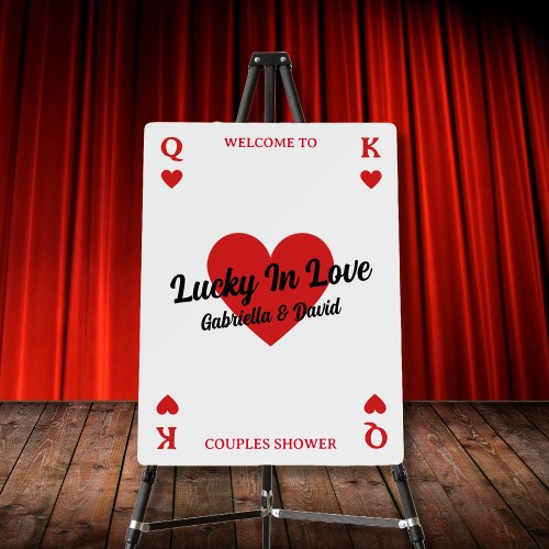 Lucky In Love Playing Card Couples Shower Welcome Foam Board