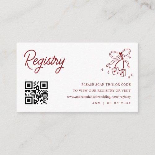 Lucky in Love Qr Code Casino Wedding Gift Registry Enclosure Card