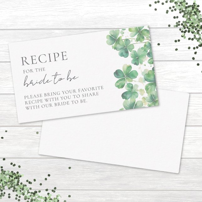 Lucky In Love Recipe Clover Bridal Shower Enclosure Card (Lucky In Love Recipe Clover Bridal Shower Enclosure Card )