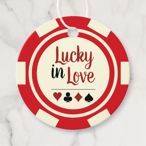 Lucky In Love Red Poker Chip Las Vegas Wedding Favor Tags