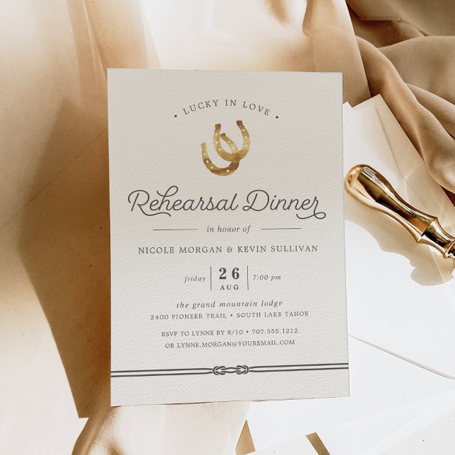 Lucky in Love | Rehearsal Dinner Invitation (Creator Uploaded)