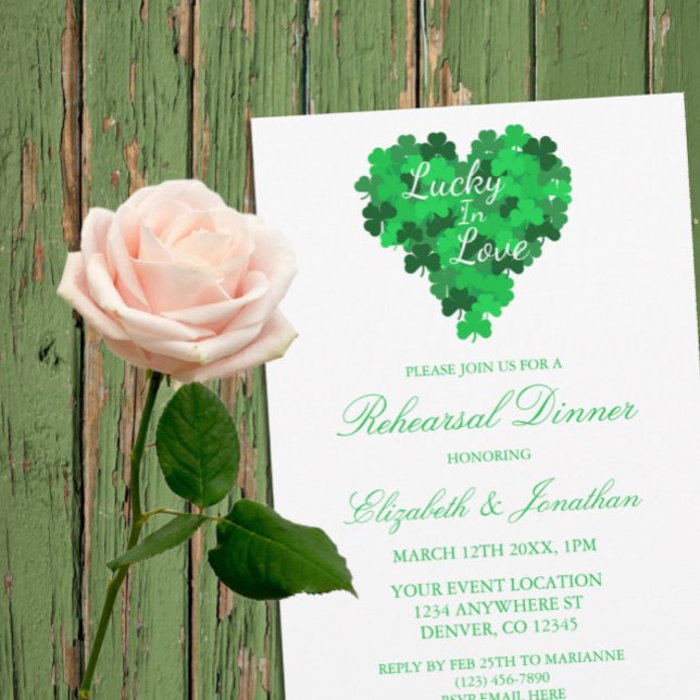 Lucky In Love Rehearsal Dinner Invitation (Creator Uploaded)