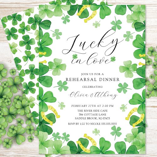 Lucky In Love Rehearsal Party Invitation