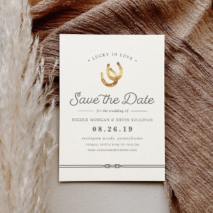 Lucky in Love Rustic Horseshoes Save The Date