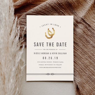 Lucky in Love Rustic Horseshoes Save The Date