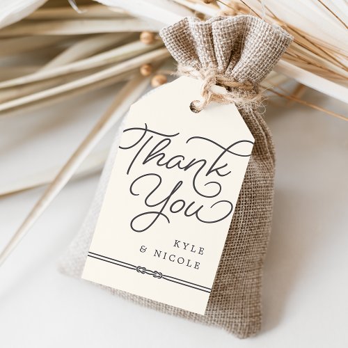 Lucky in Love  Rustic Neutral Wedding Thank You Gift Tags