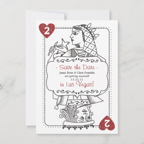 Lucky in Love Save the Date - 2 of Hearts